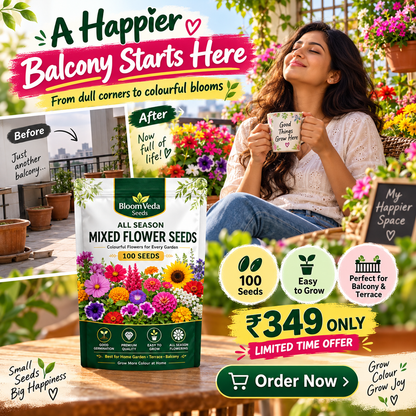 All Season Mixed Flower Seeds 100 Seeds – Best for Home Garden, Balcony & Terrace