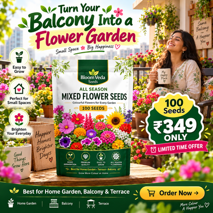 All Season Mixed Flower Seeds 100 Seeds – Best for Home Garden, Balcony & Terrace