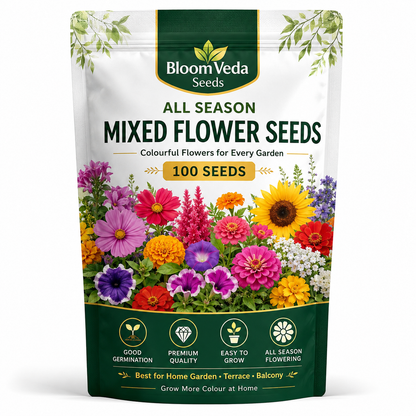 All Season Mixed Flower Seeds 100 Seeds – Best for Home Garden, Balcony & Terrace
