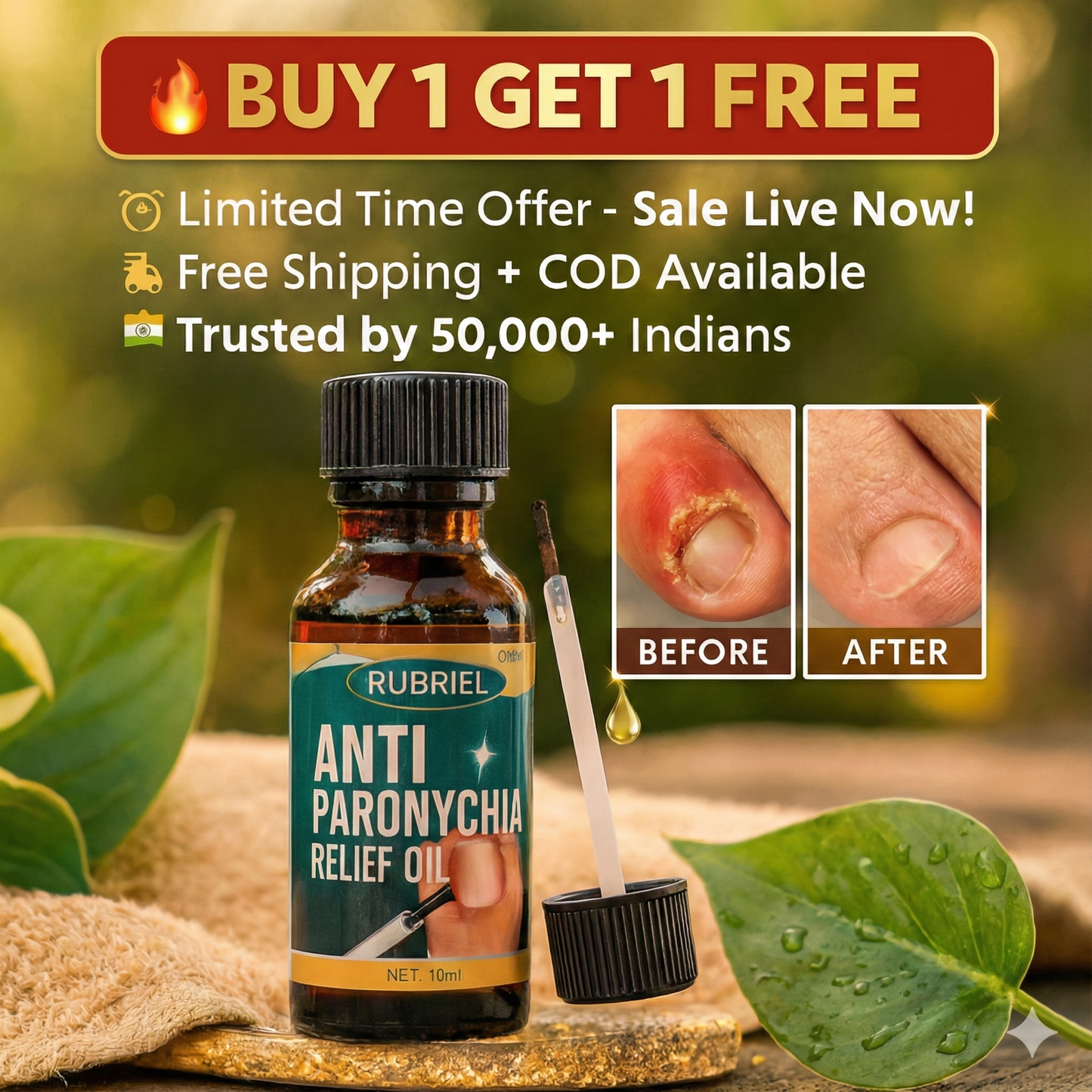Anti Paronychia Herbal Relief Oil 🌿-(🔥 BUY 1 GET 1 FREE )