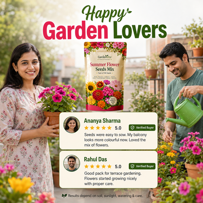 Summer Flower Seeds Mix – 100 Seeds Pack for Balcony, Terrace & Home Garden